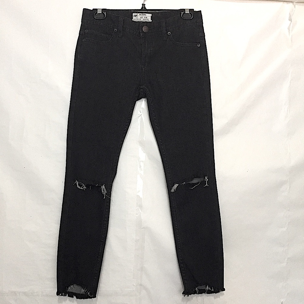 Free People Distressed Raw Hem Jeans - Picture 2 of 11